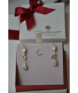 GOLD EARRINGS WITH CRYSTALS 14 K 3,1 gr KOD 710461050010